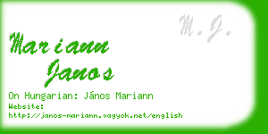 mariann janos business card